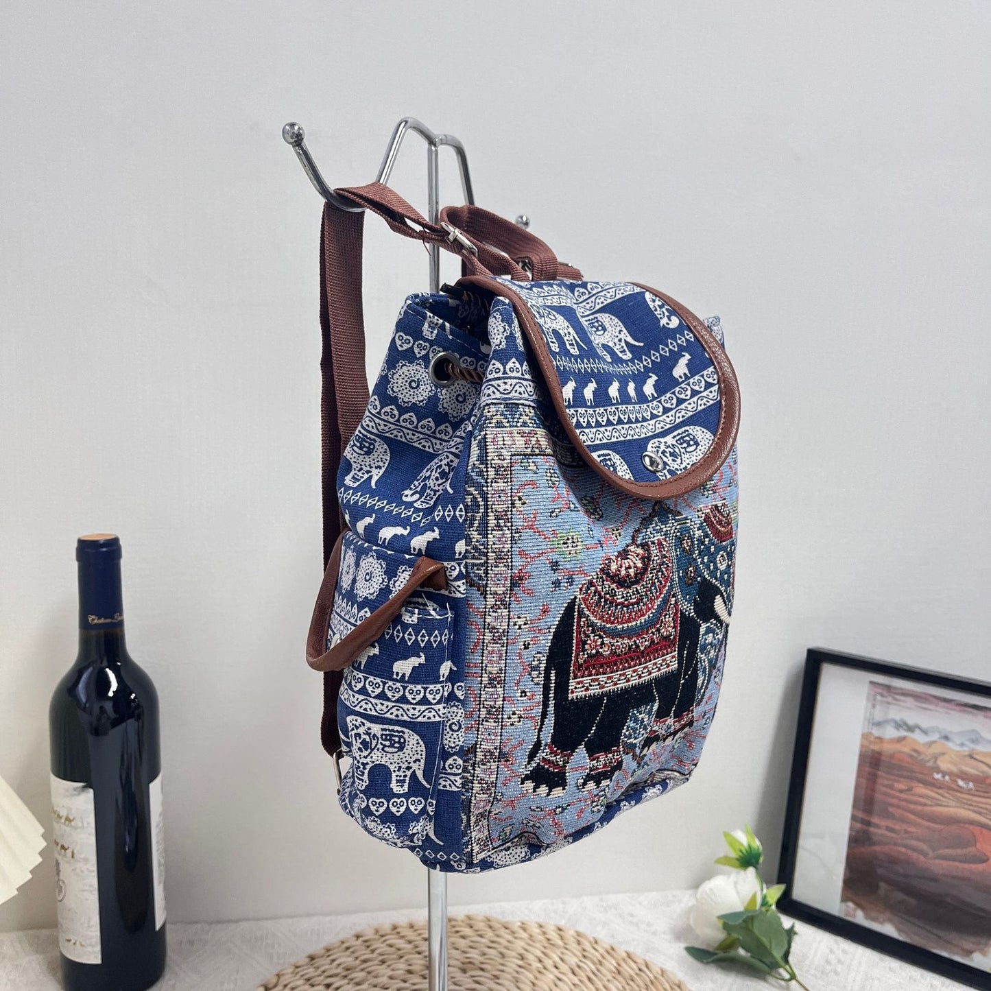 Retro Ethnic Style Special Drawstring Cover Backpacks