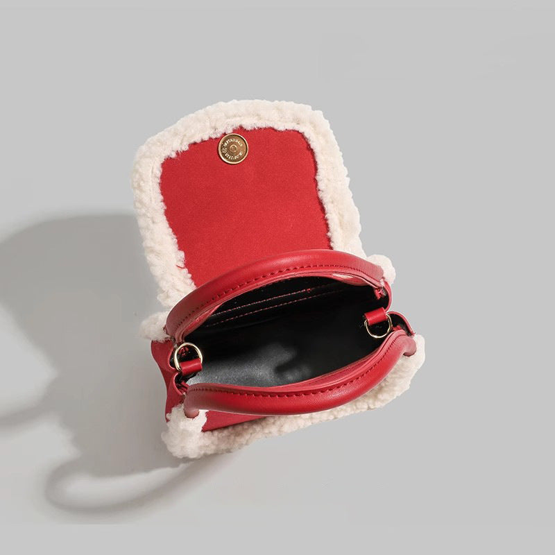Women's Plush High-grade Niche Saddle Autumn Classic Shoulder Bags