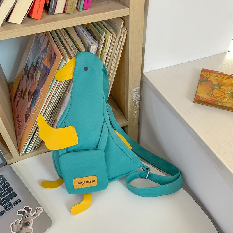 Female Funny Little Duck Versatile College Crossbody Bags