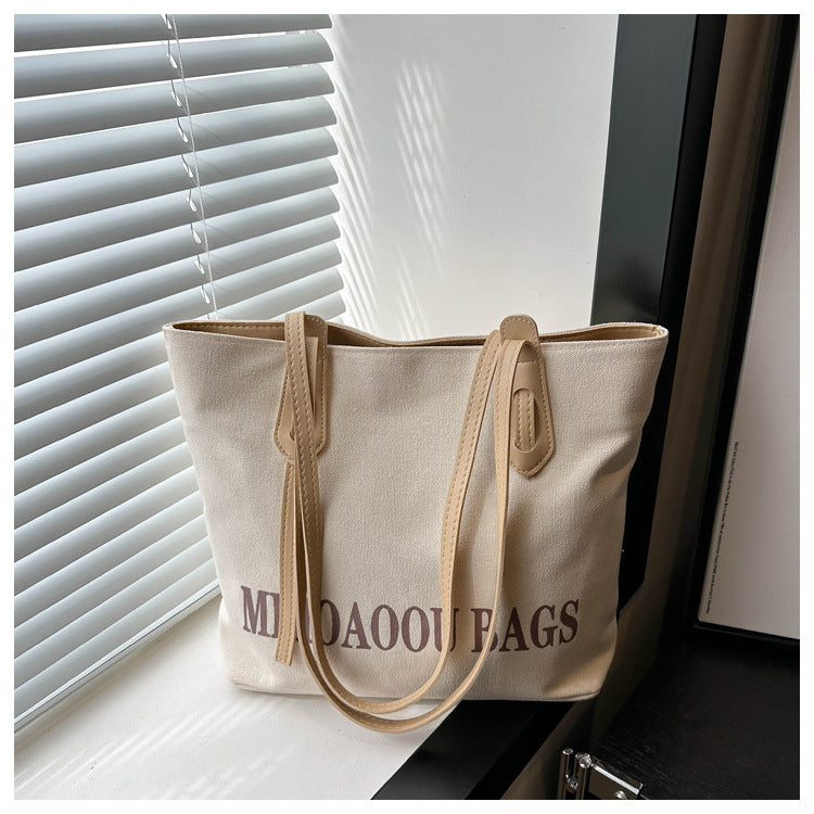 Women's Printed Canvas Korean Style Large Capacity Shoulder Bags