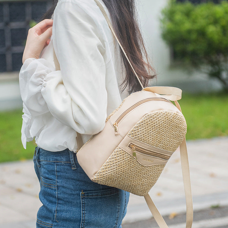 Minimalist Pastoral Style Straw Cool Contrast Bags