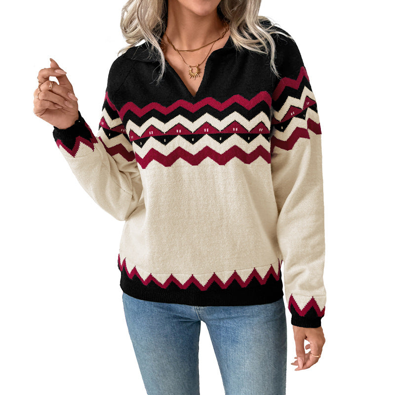 Women's Autumn Niche Design Line Christmas Atmosphere Sweaters