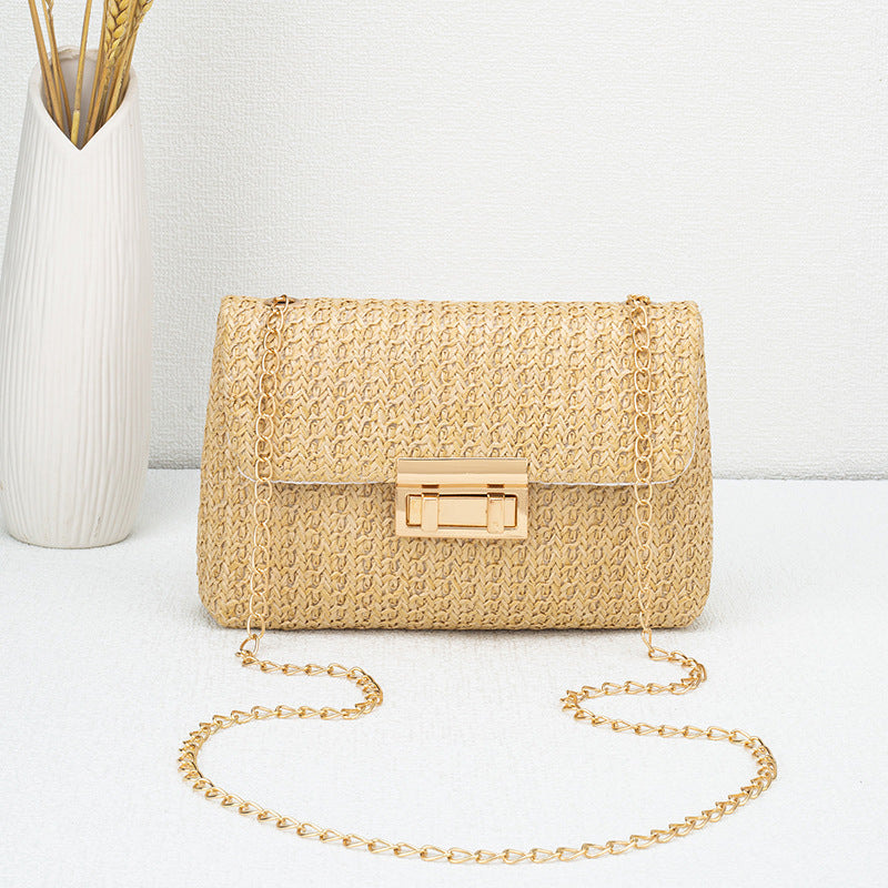 Women's Fashion Korean Style Trendy Straw Closed Crossbody Bags