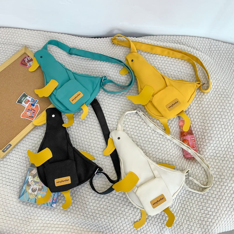 Female Funny Little Duck Versatile College Crossbody Bags