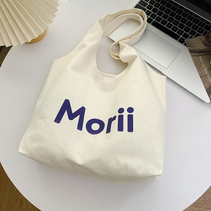Women's Letter Canvas Korean Fashion Portable Large Bags