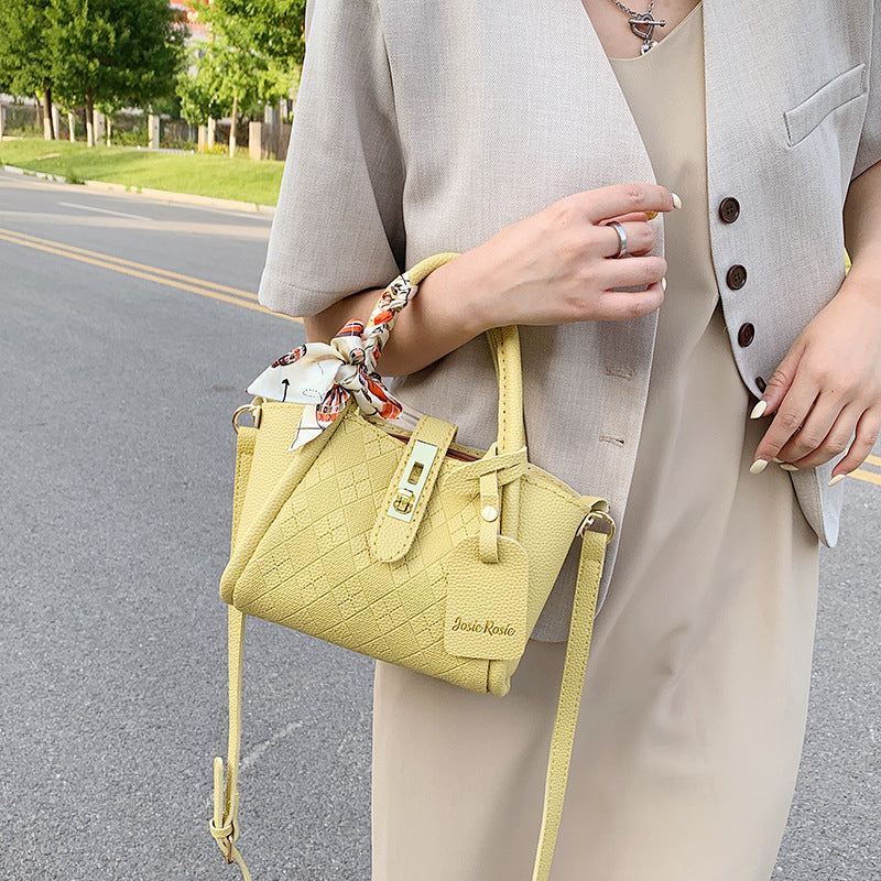 Women's Fashionable Silk Scarf Commuter Handmade Crossbody Bags