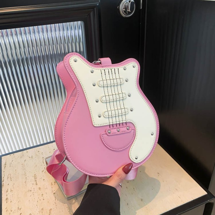 Women's Single Guitar Style Rivet Personalized Creative Crossbody Bags