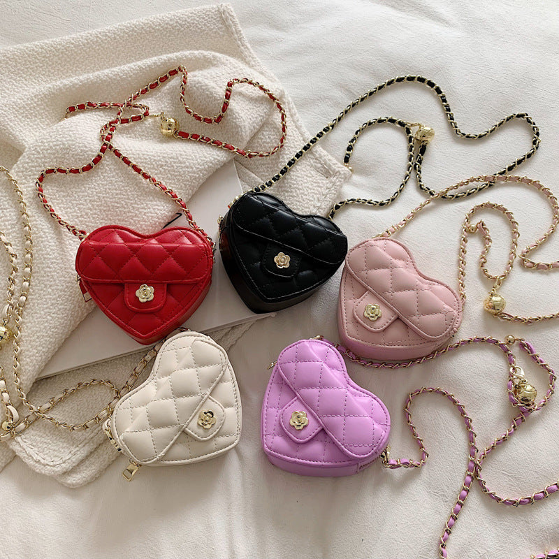 Women's & Children's & Day Gift Mini Heart-shaped Golden Crossbody Bags