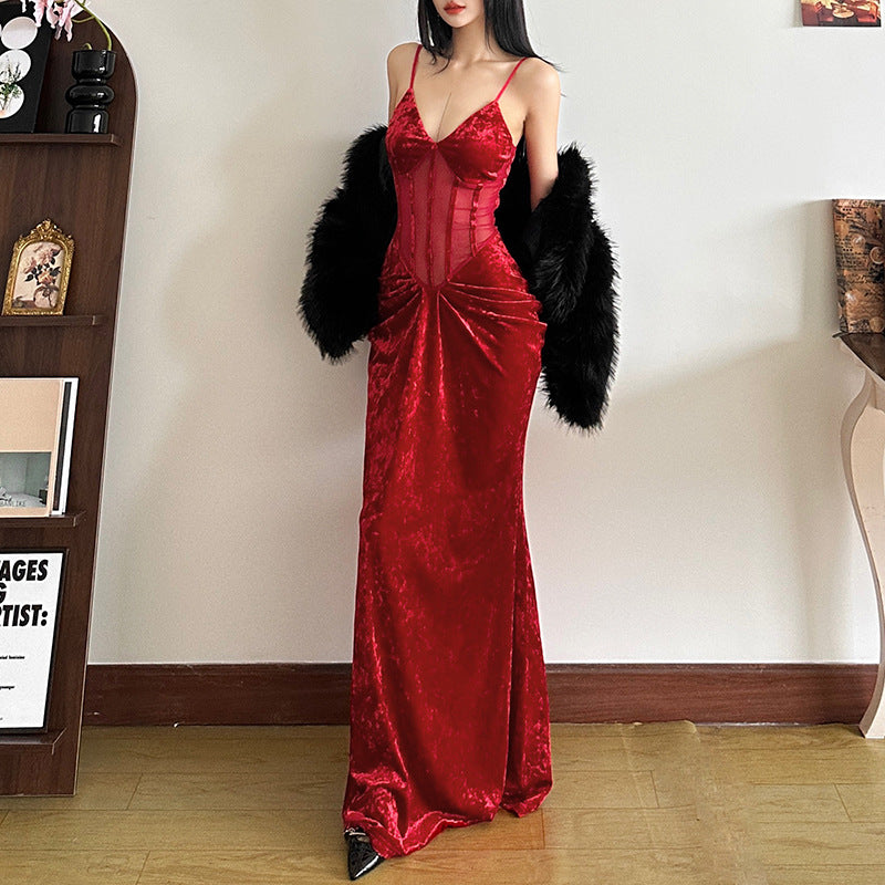 Women's Fit High Waist Fashion Strap Backless Dresses
