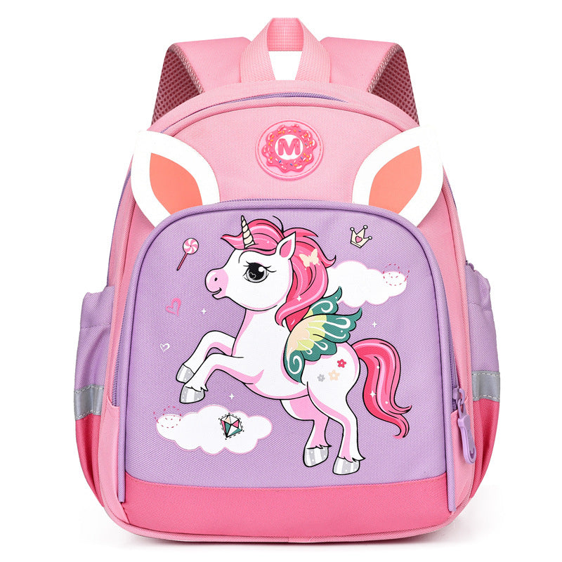Children's Cartoon Color Pony Print Boys Large Kindergarten School Bags