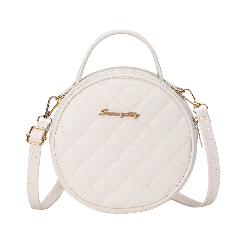 Fashion Diamond Embroidered Portable Round Leisure Crossbody Bags