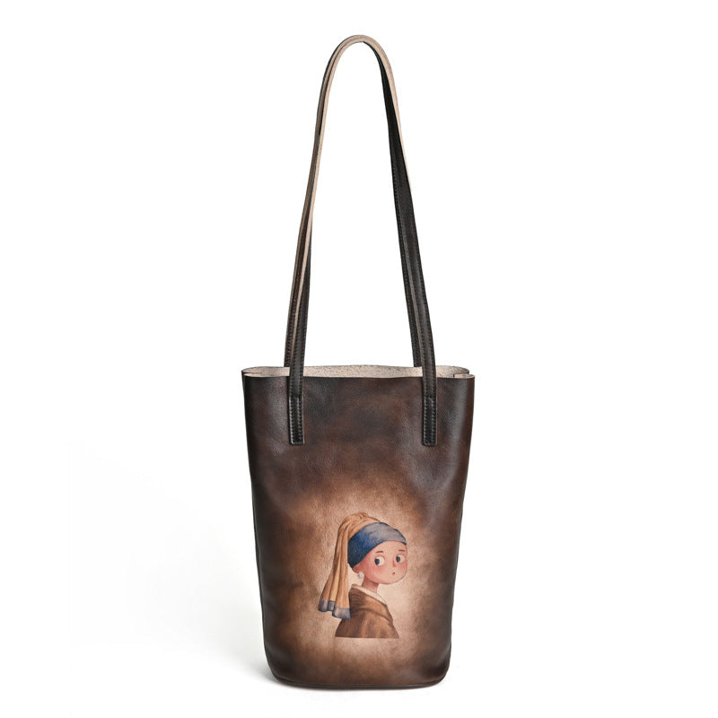 Top Layer Cowhide Idle Style Artistic Crossbody Bags