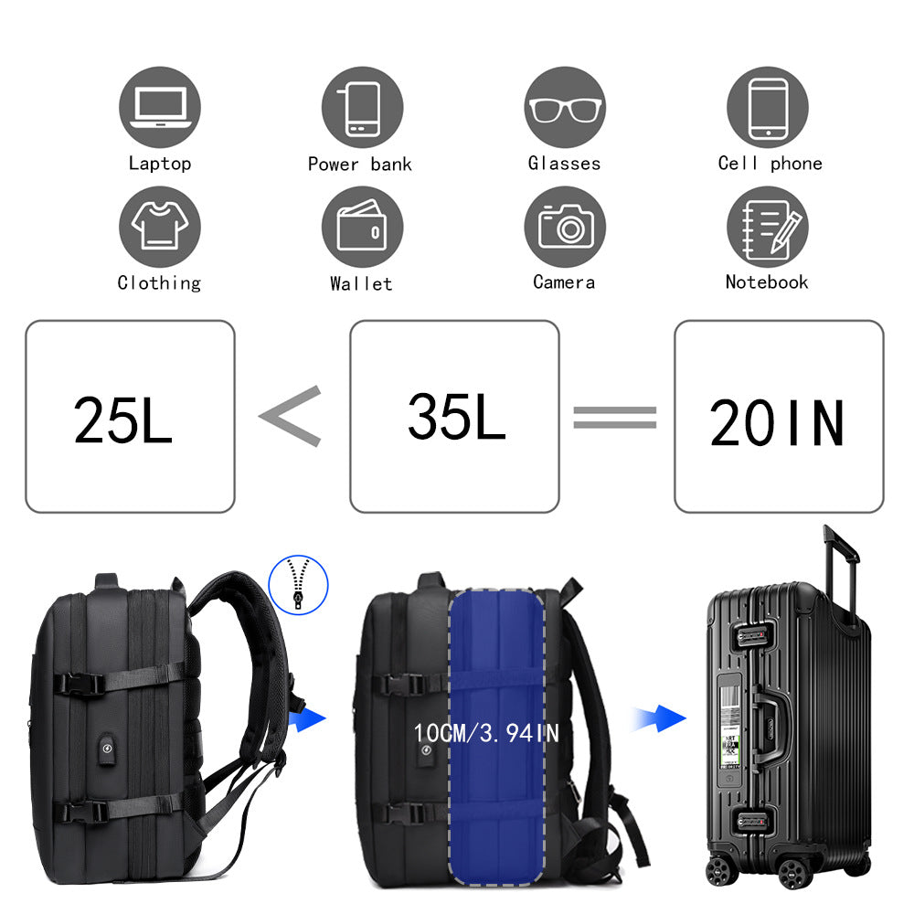 Men's Comfortable Slouchy Scalable Trip Computer Backpacks