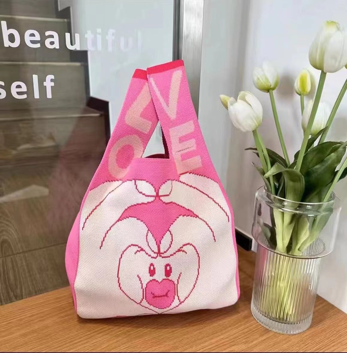 Women's Back Carpetbag Niche Large Capacity Beach Handbags