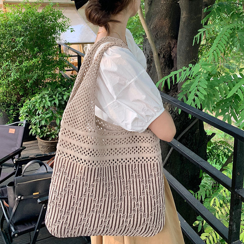Women's Knitted Stylish Woven Niche Retro Woolen Shoulder Bags