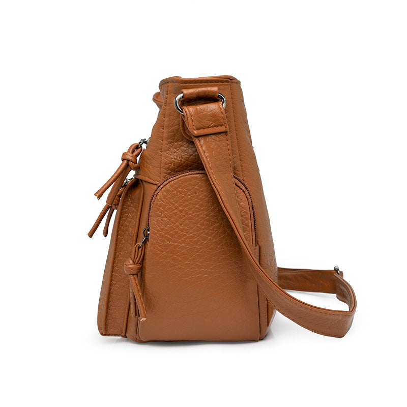 Women's Soft Leather Large Capacity Versatile One Crossbody Bags