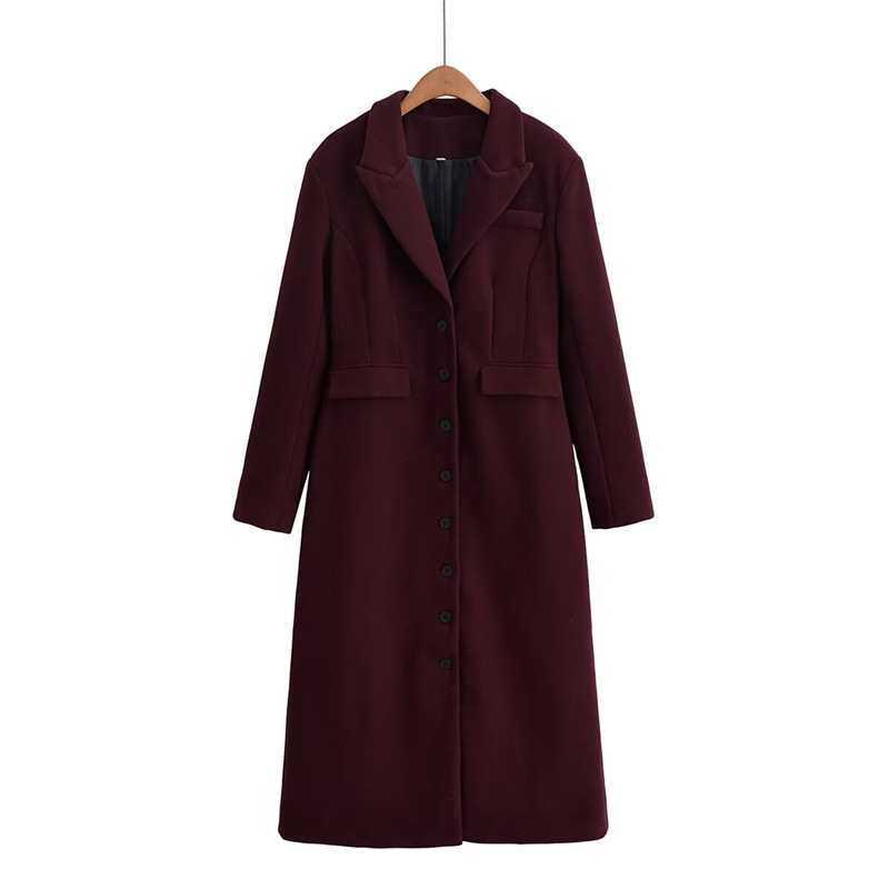 Women's Long Woolen Waist Trimming Casual Elegant Coats