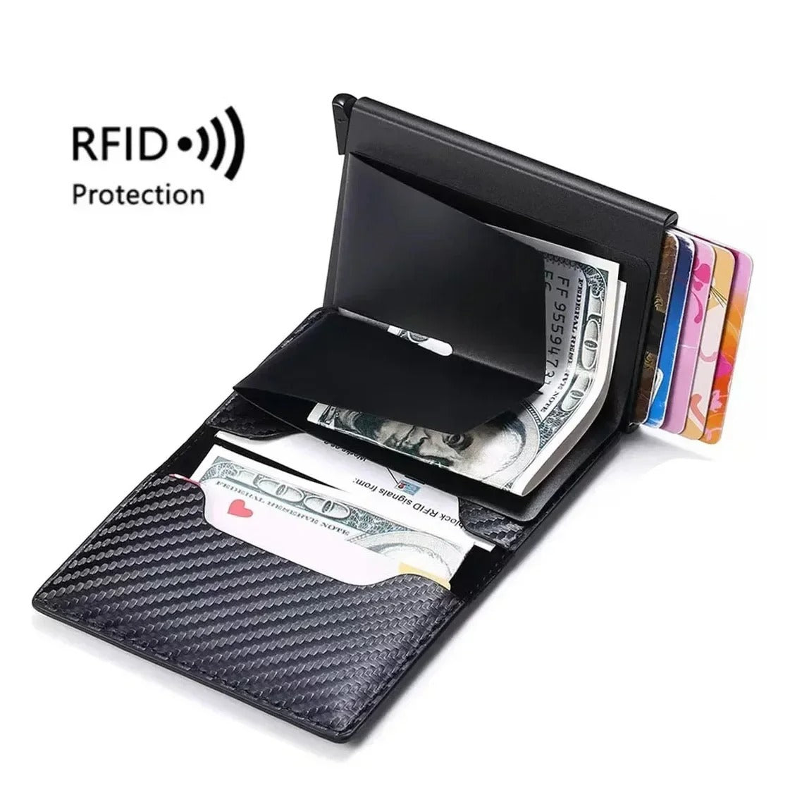 Men's Shielded Swiping Credit Aluminum Alloy Metal Card Holder