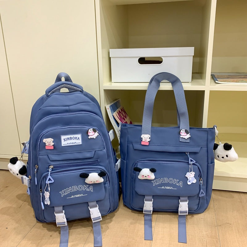 Women's Fashion Solid Color Wide Strap Portable Backpacks