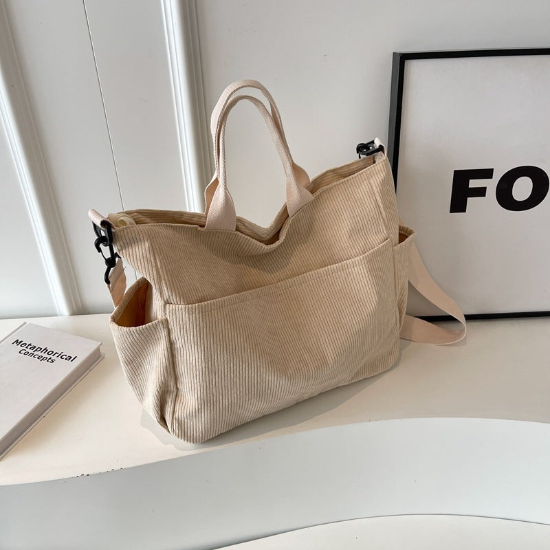 Korean Style Large Capacity Corduroy Art Crossbody Bags