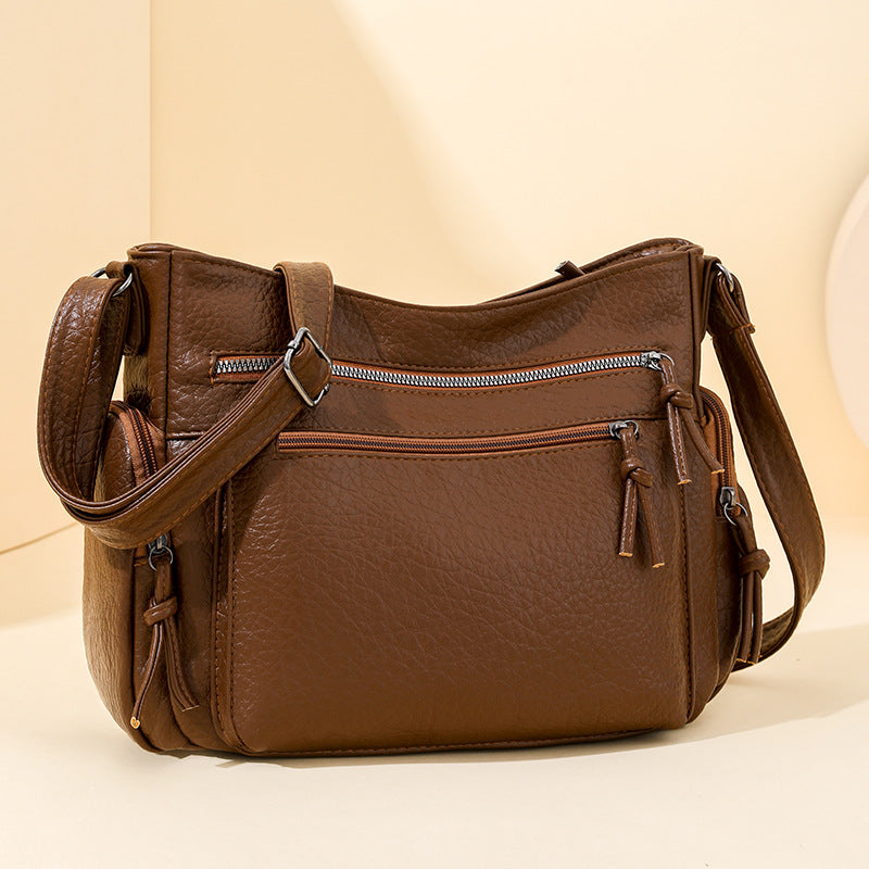 Women's Soft Leather Large Capacity Versatile One Crossbody Bags