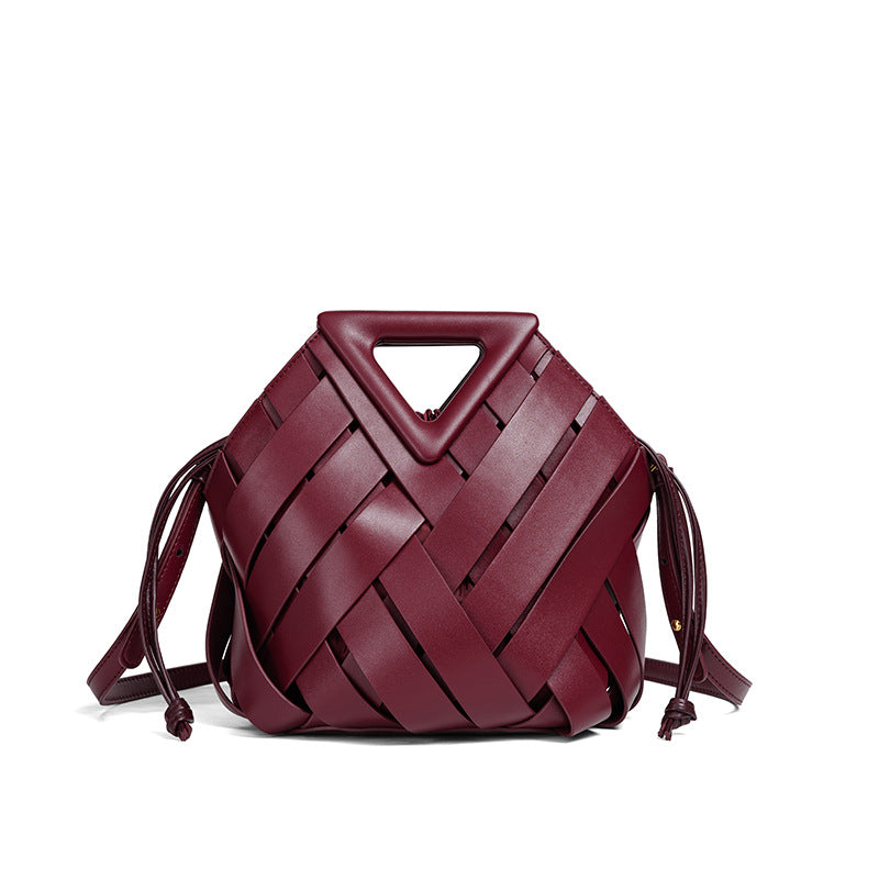 Women's Household Vegetable Basket Triangle Magnetic Handmade Woven Bags