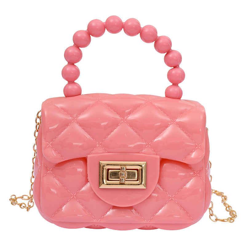Women's Fashion Pearl Chain Portable Mini Gel Shoulder Bags