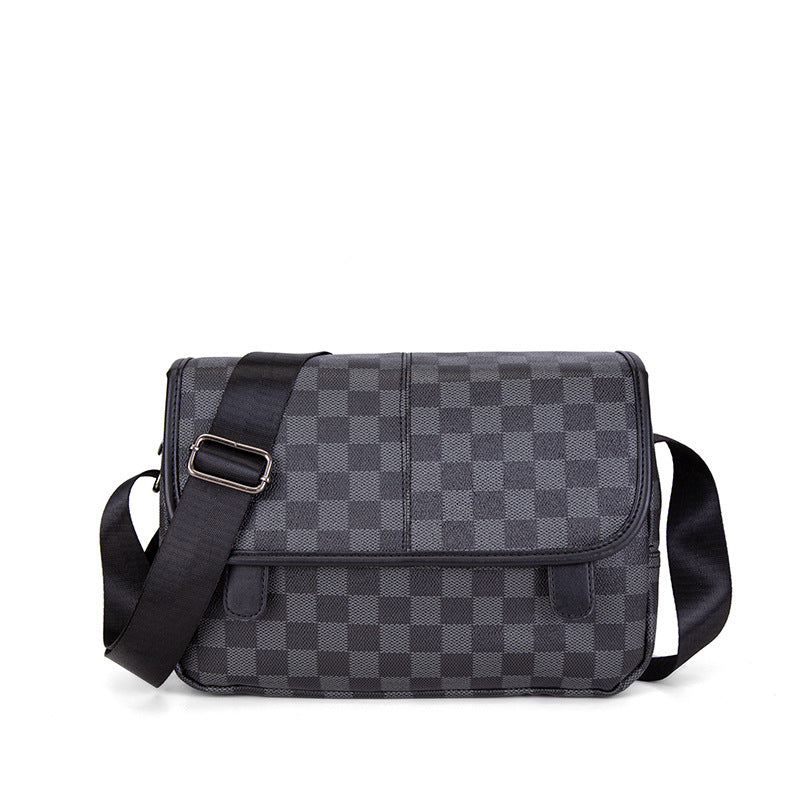 Men's Durable Stylish Storage Fashion Plaid Men's Messenger Bags