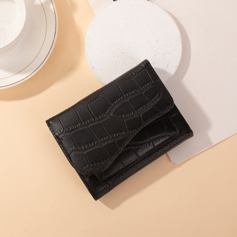 Women's Short Stone Pattern Urban Simple Solid Ladies Wallets