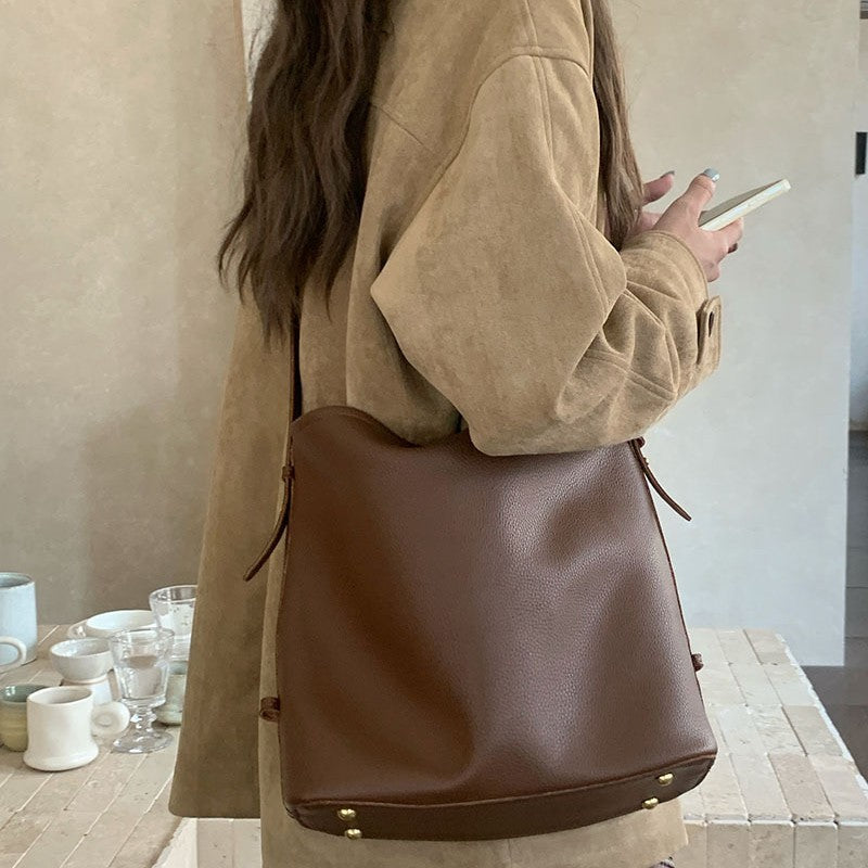 Women's Retro Large Capacity Commuter Trendy Korean Crossbody Bags