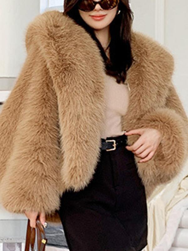 Women's Winter Fake Fur Mid-length Thick Warm Coats
