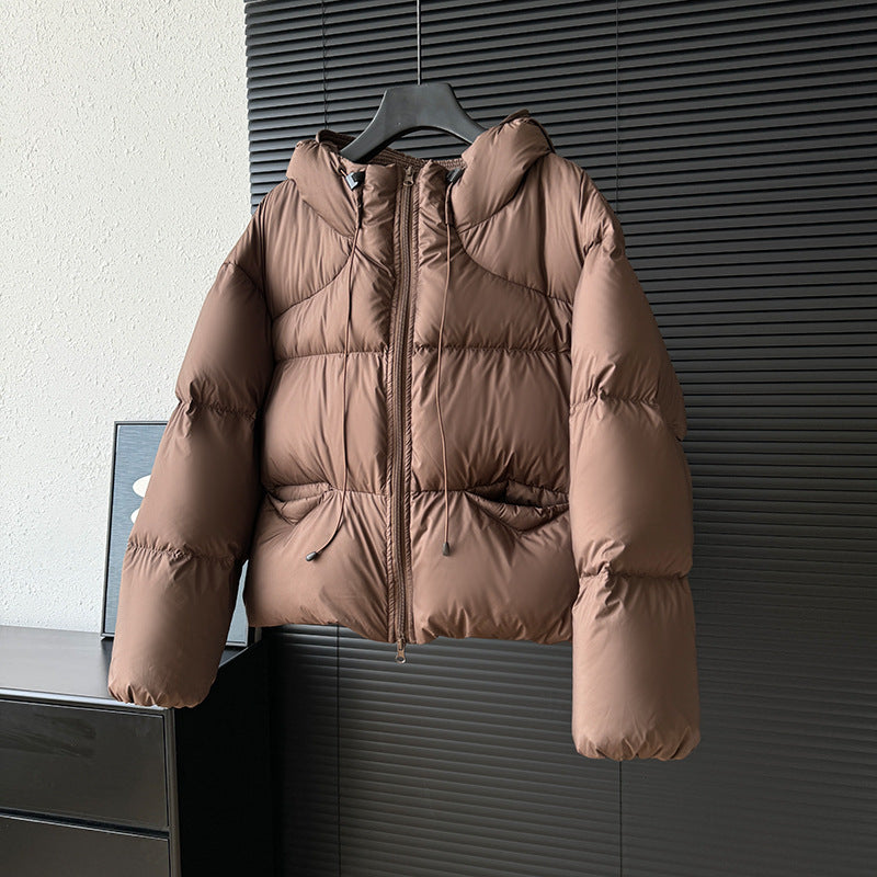 Women's Puff Fluffy Hooded Down Thickened White Duck Kendall Jackets