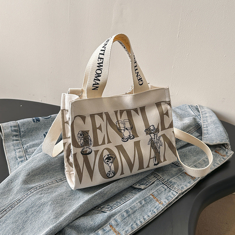 Classy Glamorous Letter Commuter Fashion Canvas Shoulder Bags