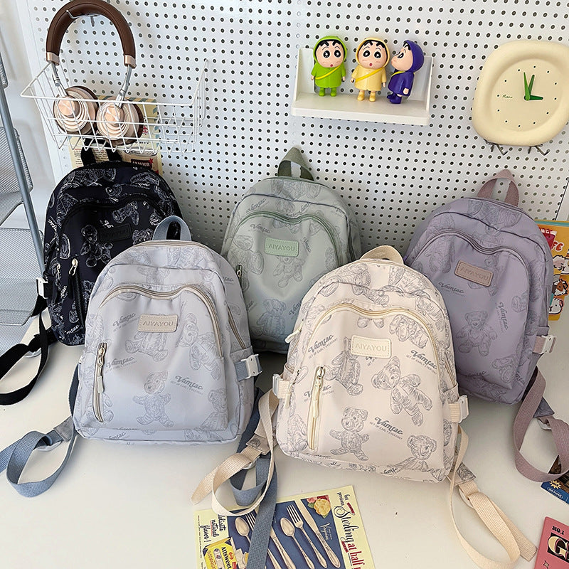 Schoolgirl Niche Korean Style Lightweight Printing Backpacks