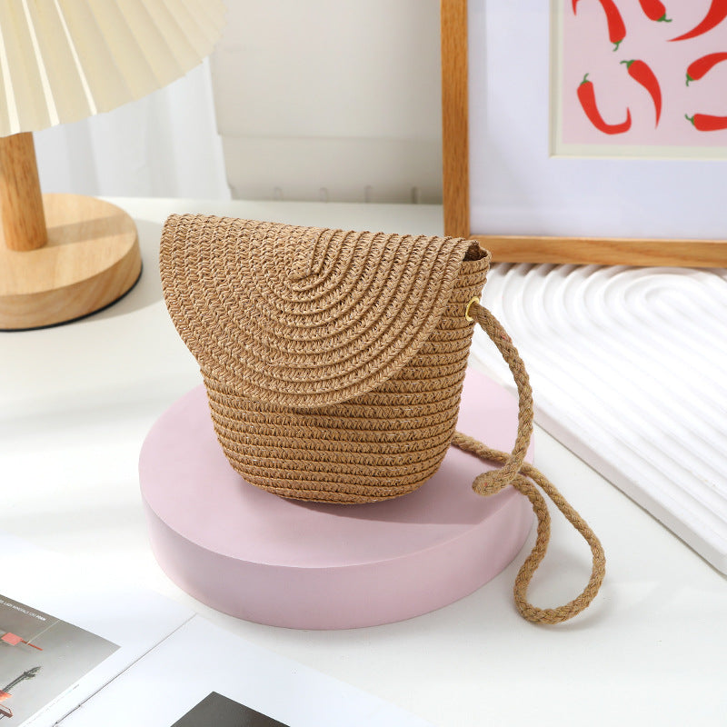 Women's Summer Seaside Holiday Straw Colorful Woven Bags