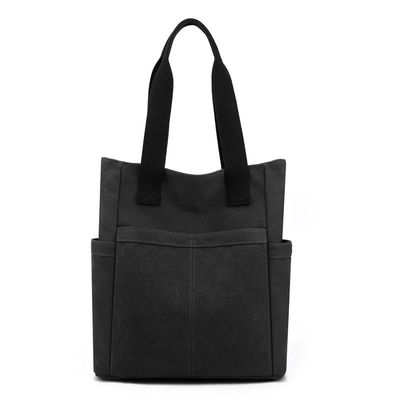 Women's Canvas Simple Korean Style Fashionable Large Shoulder Bags