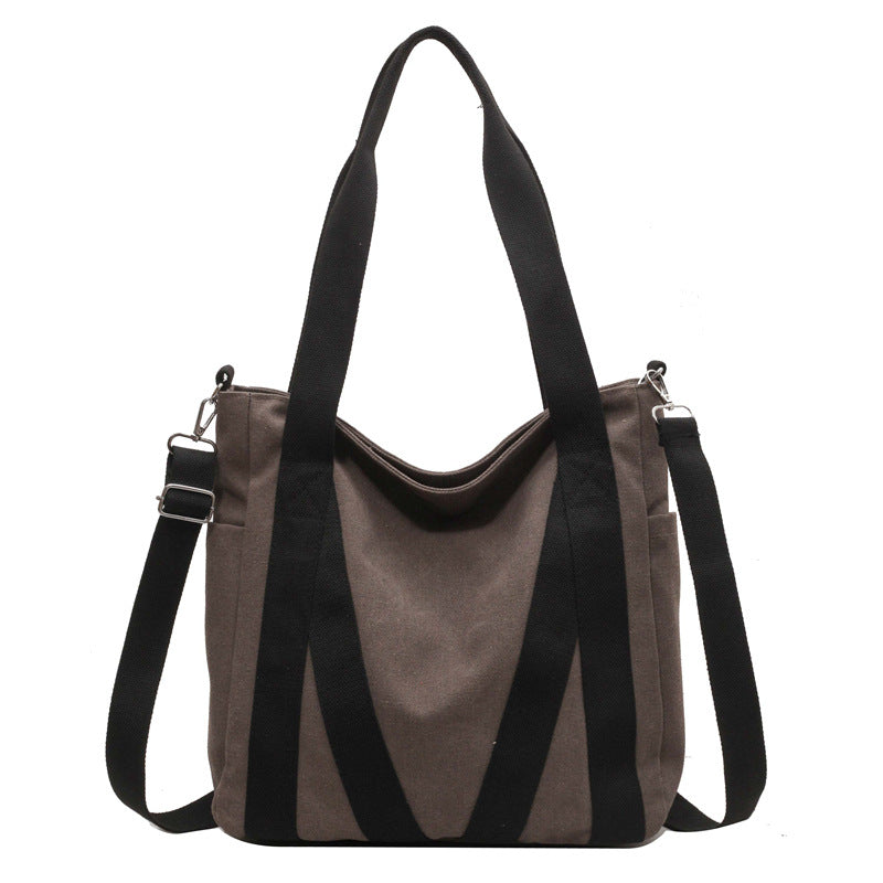 Retro Canvas Autumn Large Capacity Campus Tote Bags