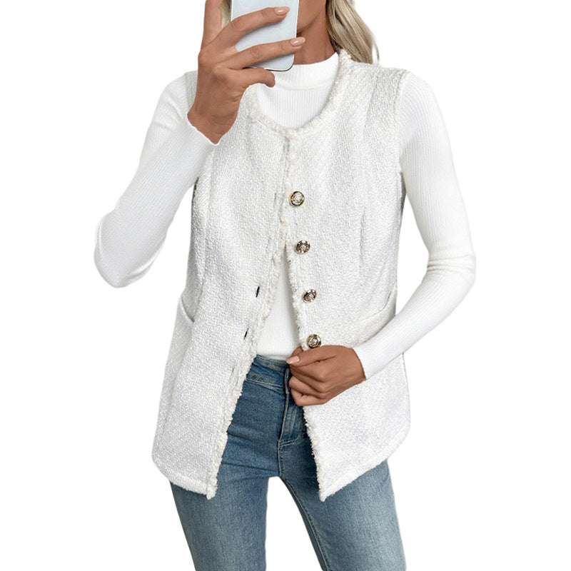 Women's Autumn Solid Color Classic Style High Vests