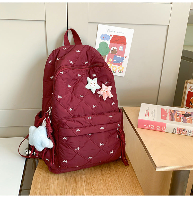 Large Capacity Corduroy Fresh Bow For Backpacks