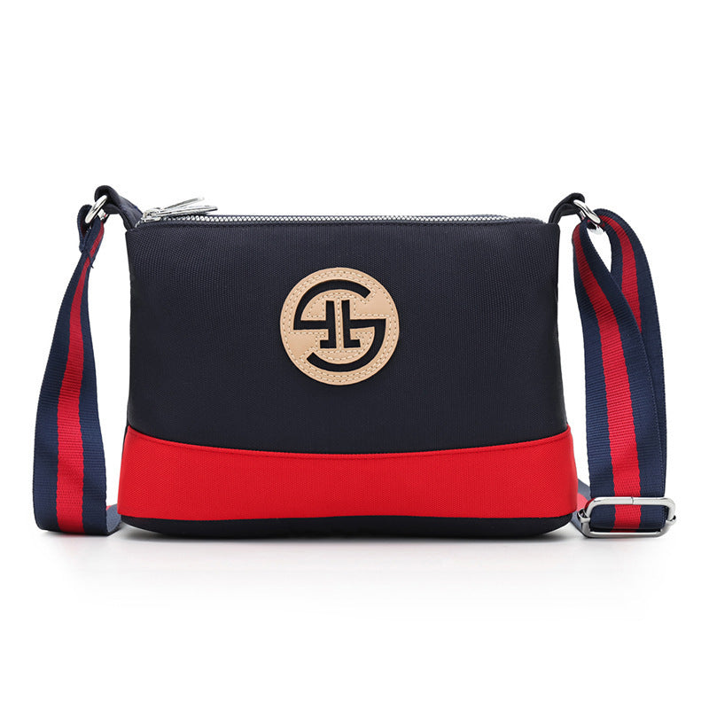 Women's Fashionable Simple Contrast Color Nylon Crossbody Bags