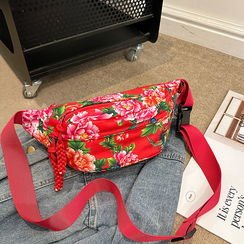 Women's & Men's & Northeast Big Flower National Fashion Men's Messenger Bags