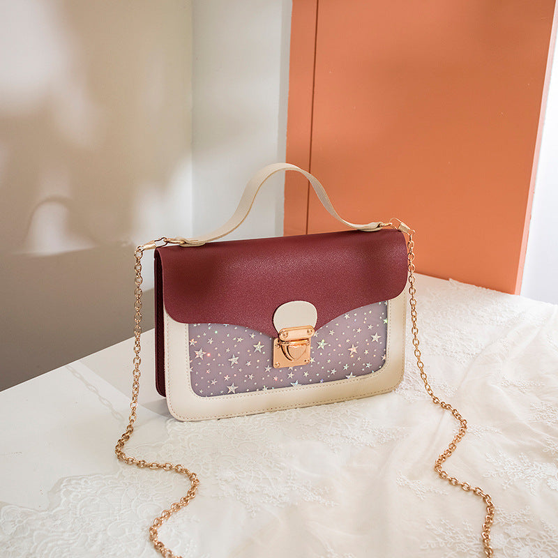 Women's Fashion Trendy Korean Style Transparent Star Shoulder Bags