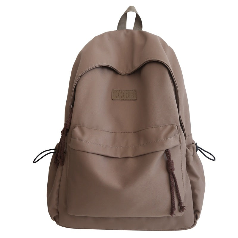 College Solid Color Minimalist Preppy Style Middle School Students' Schoolbags