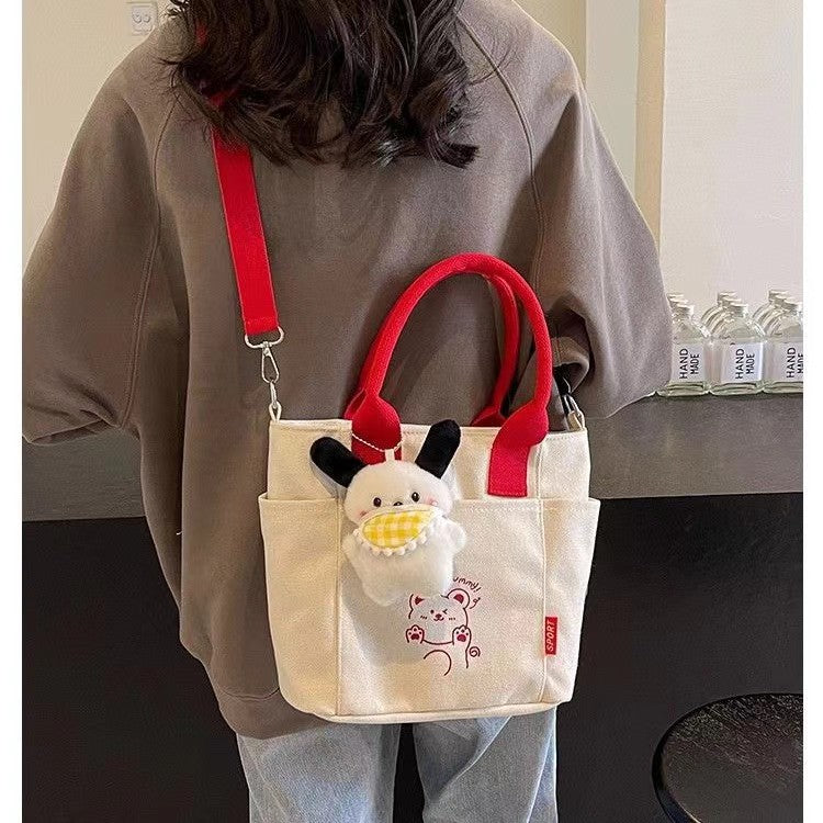 Women's Lightweight Contrast Color Canvas Commuter Carrying Bags