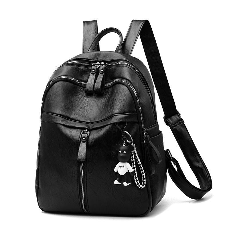 Women's Soft Leather Textured Large Capacity Leisure Backpacks
