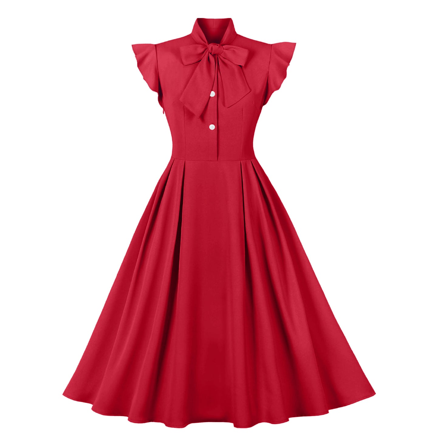 Women's Ruffle Sleeve Large Swing Retro Dress Dresses