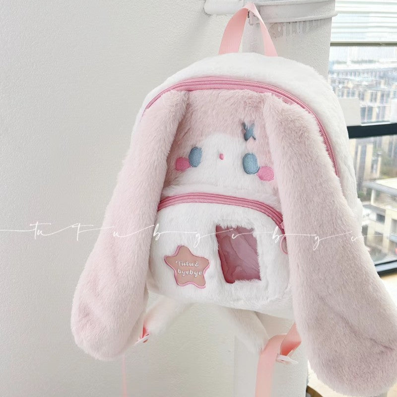 Cute Rabbit Plush Cartoon Young Style Backpacks