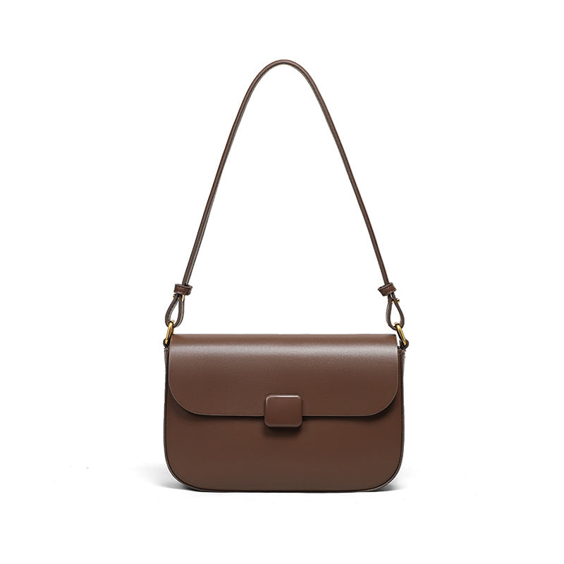 Women's Tofu Underarm Genuine Leather High-grade Small Square Bags