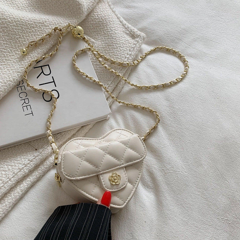 Women's & Children's & Day Gift Mini Heart-shaped Golden Crossbody Bags