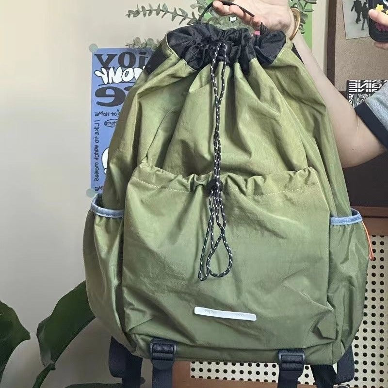 Women's & Men's Korean Drawstring Lightweight For Climbing Riding Backpacks